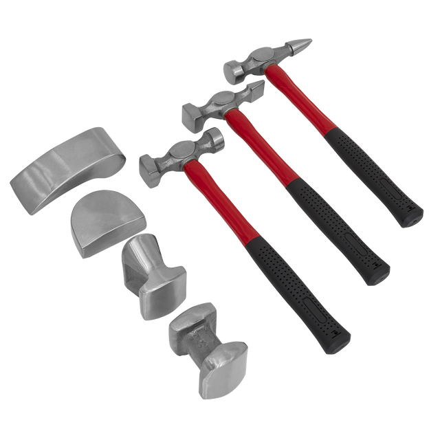 Sealey CB707 Drop-Forged Panel Beating Set with Fibreglass Shafts 7pc