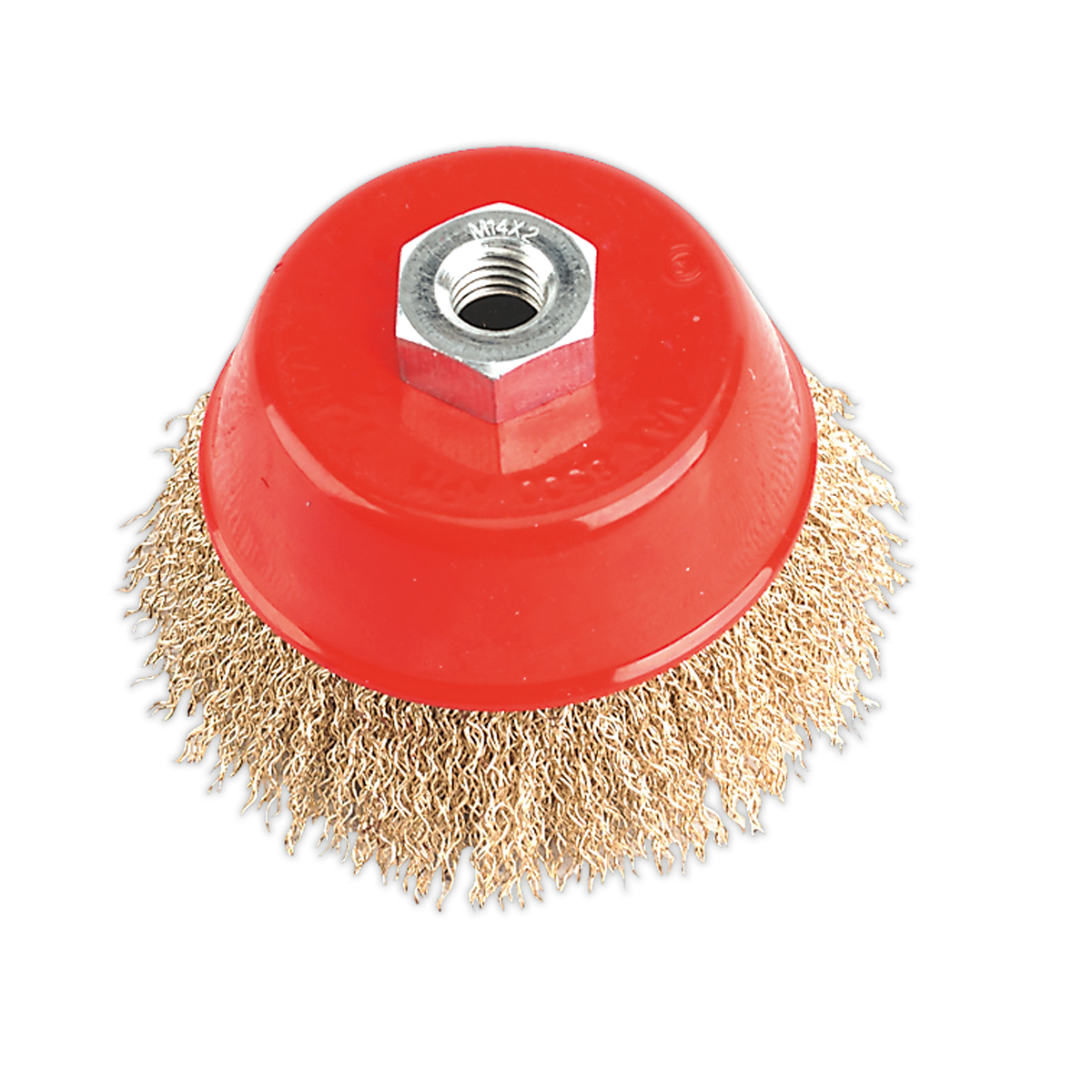 Sealey CBC100 100mm Brassed Steel Crimped Wire Cup Brush M14 x 2mm