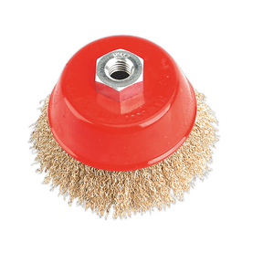 Sealey CBC100 100mm Brassed Steel Crimped Wire Cup Brush M14 x 2mm