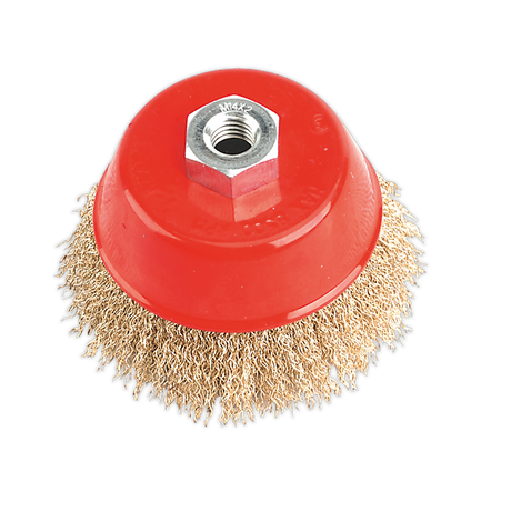 Sealey CBC100 100mm Brassed Steel Crimped Wire Cup Brush M14 x 2mm