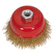 Sealey CBC752 75mm Brassed Steel Crimped Wire Cup Brush M14 x 2mm