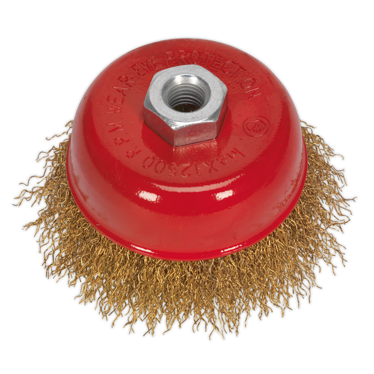 Sealey CBC752 75mm Brassed Steel Crimped Wire Cup Brush M14 x 2mm