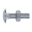 Sealey CBN1040 Zinc Plated Coach Bolt & Nut M10 x 40mm, DIN 603 - Pack of 50