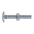 Sealey CBN640 Zinc Plated Coach Bolt & Nut M6 x 40mm, DIN 603 - Pack of 100