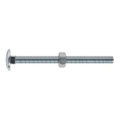 Sealey CBN675 Zinc Plated Coach Bolt & Nut M6 x 75mm, DIN 603 - Pack of 100
