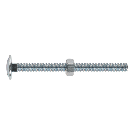 Sealey CBN675 Zinc Plated Coach Bolt & Nut M6 x 75mm, DIN 603 - Pack of 100
