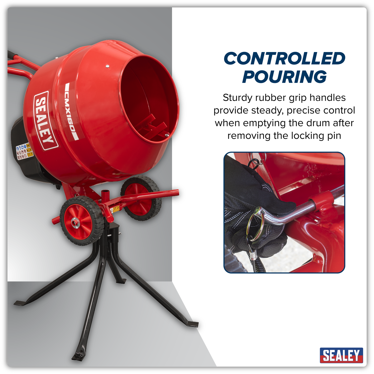 Sealey CMX160 160L Cement Mixer with Stand 650W - additional view 15