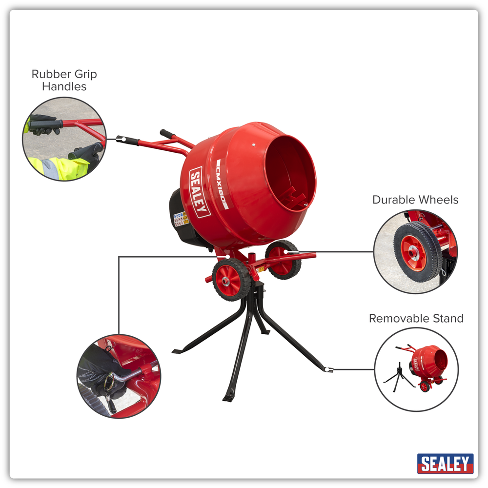 Sealey CMX160 160L Cement Mixer with Stand 650W - additional view 14