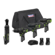 Sealey CP108VCOMBO2EU 4 x SV10.8 Series Cordless Power Tool Kit 10.8V - 2 Batteries & Euro Plug