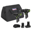Sealey CP108VCOMBO3EU 2 x SV10.8 Series Power Tool Kit 10.8V - 2 Batteries & Euro Plug