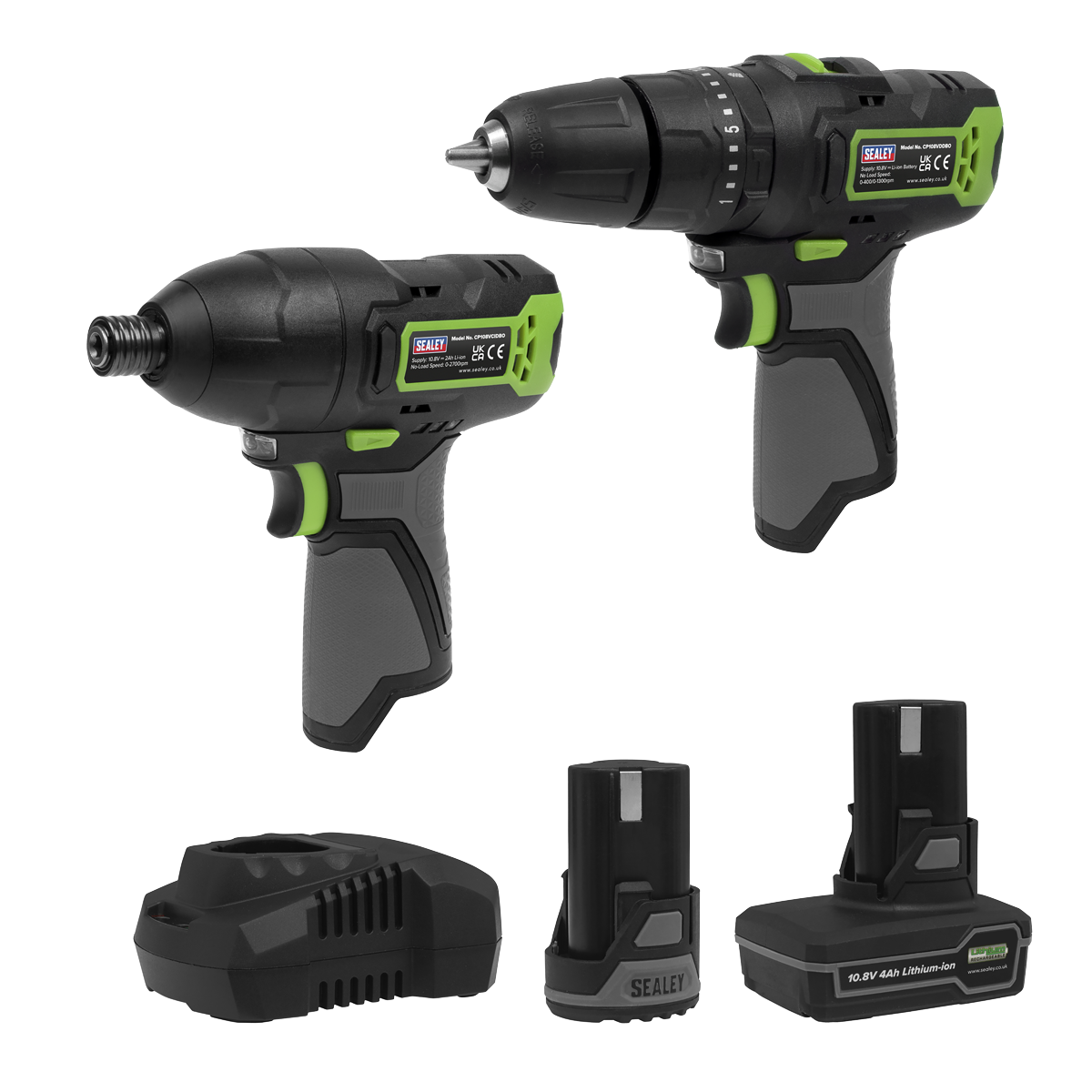 Sealey CP108VCOMBO3EU 2 x SV10.8 Series Power Tool Kit 10.8V - 2 Batteries & Euro Plug - additional view 9