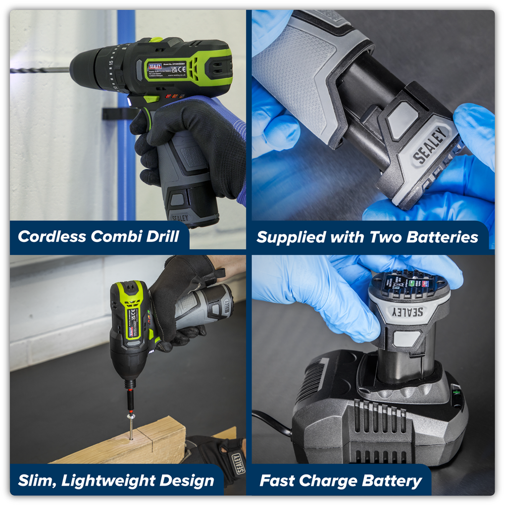 Sealey CP108VCOMBO3 2 x SV10.8 Series Cordless Power Tool Kit 10.8V - 2 Batteries - additional view 15