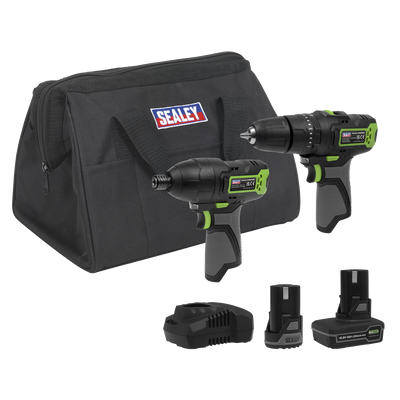 Sealey CP108VCOMBO3 2 x SV10.8 Series Cordless Power Tool Kit 10.8V - 2 Batteries