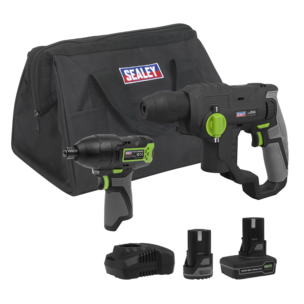 Sealey CP108VCOMBO4 2 x SV10.8 Series Cordless Power Tool Kit 10.8V - 2 Batteries