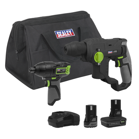 Sealey CP108VCOMBO4 2 x SV10.8 Series Cordless Power Tool Kit 10.8V - 2 Batteries
