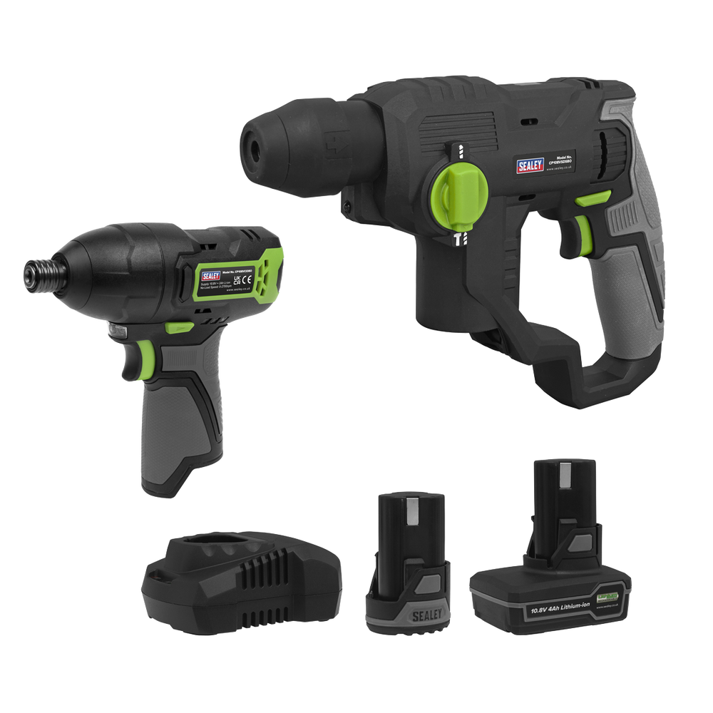Sealey CP108VCOMBO4 2 x SV10.8 Series Cordless Power Tool Kit 10.8V - 2 Batteries - additional view 3
