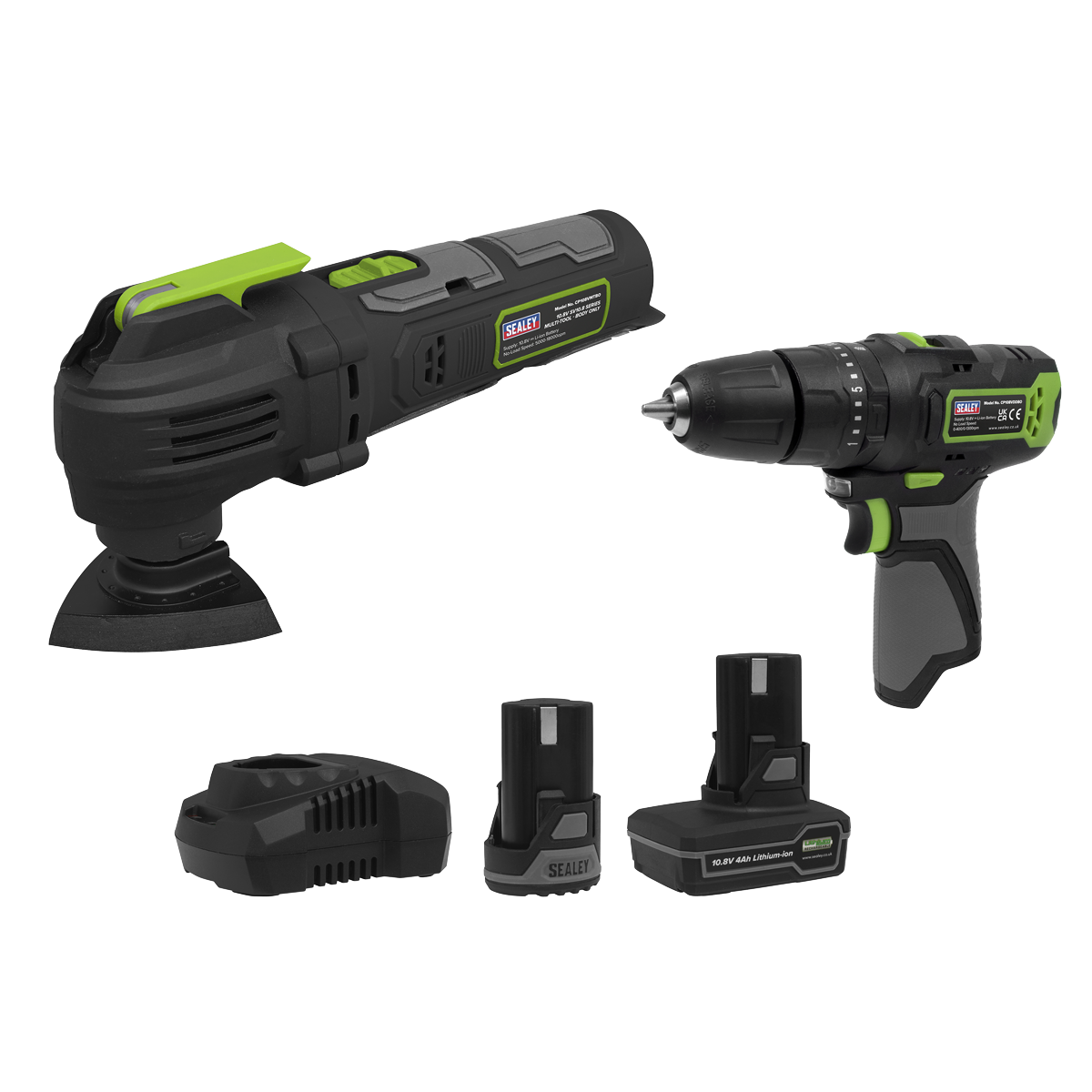 Sealey CP108VCOMBO5EU 2 x SV10.8 Series Cordless Power Tool Kit 10.8V - 2 Batteries & Euro Plug - additional view 5