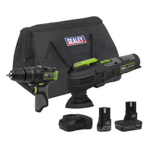 Sealey CP108VCOMBO5 2 x SV10.8 Series Cordless Power Tool Kit 10.8V - 2 Batteries