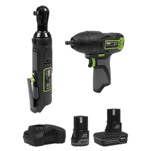 Sealey CP108VCOMBO6EU 2 x SV10.8 Series Cordless Power Tool Kit 10.8V - 2 Batteries & Euro Plug - additional view 5
