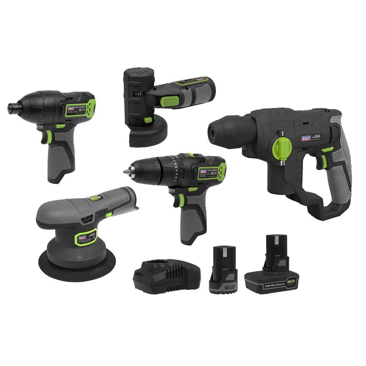Sealey CP108VCOMBO7 5 x SV10.8 Series Cordless Power Tool Kit 10.8V - 2 Batteries - additional view 3