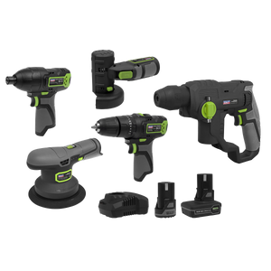 Sealey CP108VCOMBO7 5 x SV10.8 Series Cordless Power Tool Kit 10.8V - 2 Batteries - additional view 3