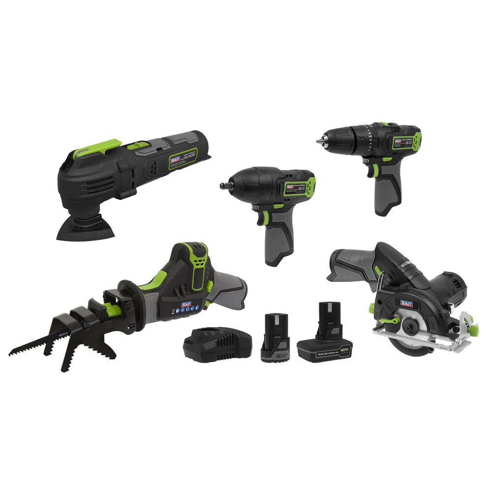 Sealey CP108VCOMBO8 5 x SV10.8 Series Cordless Power Tool Kit 10.8V - 2 Batteries - additional view 6