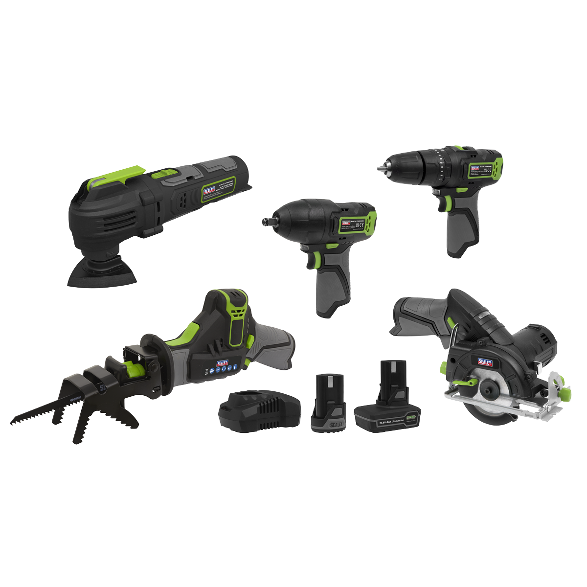 Sealey CP108VCOMBO8 5 x SV10.8 Series Cordless Power Tool Kit 10.8V - 2 Batteries - additional view 6