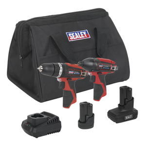 Sealey CP1200COMBO6 2 x SV12 Series Cordless Power Tool Kit 12V - 2 Batteries