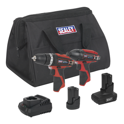 Sealey CP1200COMBO6 2 x SV12 Series Cordless Power Tool Kit 12V - 2 Batteries