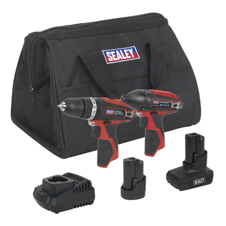 Sealey CP1200COMBO6 2 x SV12 Series Cordless Power Tool Kit 12V - 2 Batteries