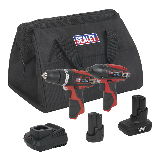 Sealey CP1200COMBO6 2 x SV12 Series Cordless Power Tool Kit 12V - 2 Batteries
