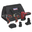 Sealey CP1200COMBO7 3 x SV12 Series Cordless Power Tool Kit 12V - 2 Batteries