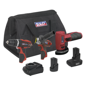 Sealey CP1200COMBO7 3 x SV12 Series Cordless Power Tool Kit 12V - 2 Batteries