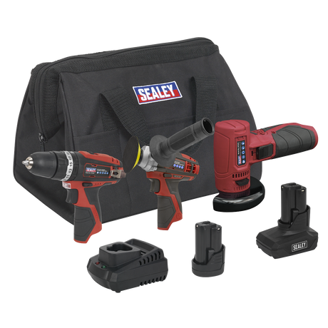Sealey CP1200COMBO7 3 x SV12 Series Cordless Power Tool Kit 12V - 2 Batteries