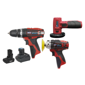 Sealey CP1200COMBO7 3 x SV12 Series Cordless Power Tool Kit 12V - 2 Batteries - additional view 9