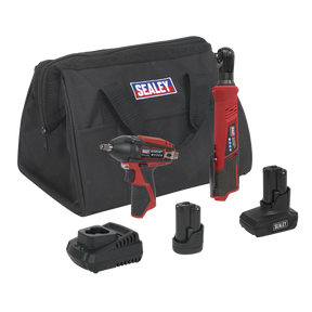 Sealey CP1200COMBO8 2 x SV12 Series Cordless Power Tool Kit 12V - 2 Batteries