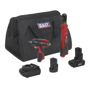 Sealey CP1200COMBO8 2 x SV12 Series Cordless Power Tool Kit 12V - 2 Batteries
