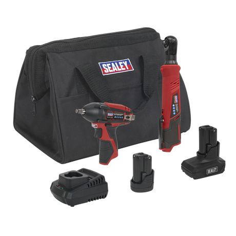 Sealey CP1200COMBO8 2 x SV12 Series Cordless Power Tool Kit 12V - 2 Batteries