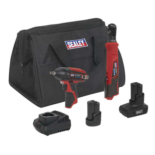 Sealey CP1200COMBO8 2 x SV12 Series Cordless Power Tool Kit 12V - 2 Batteries