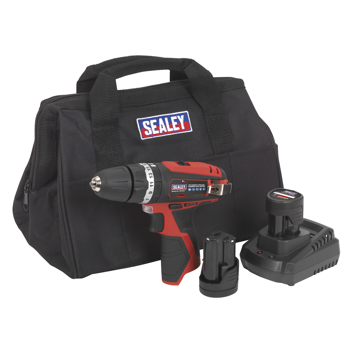 Sealey CP1201KIT SV12 Series 10mm Cordless Combi Drill Kit 12V 2Ah - 2 Batteries - additional view 3