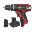 Sealey CP1201KIT SV12 Series 10mm Cordless Combi Drill Kit 12V 2Ah - 2 Batteries
