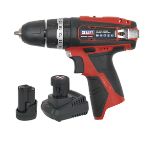 Sealey CP1201KIT SV12 Series 10mm Cordless Combi Drill Kit 12V 2Ah - 2 Batteries