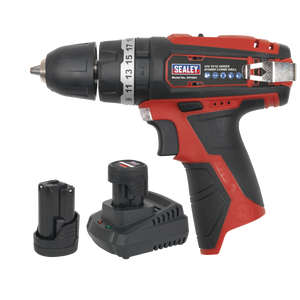 Sealey CP1201KIT SV12 Series 10mm Cordless Combi Drill Kit 12V 2Ah - 2 Batteries