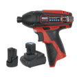 Sealey CP1203KIT SV12 Series 1/4"Hex Drive Cordless Impact Driver Kit 12V 2Ah - 2 Batteries