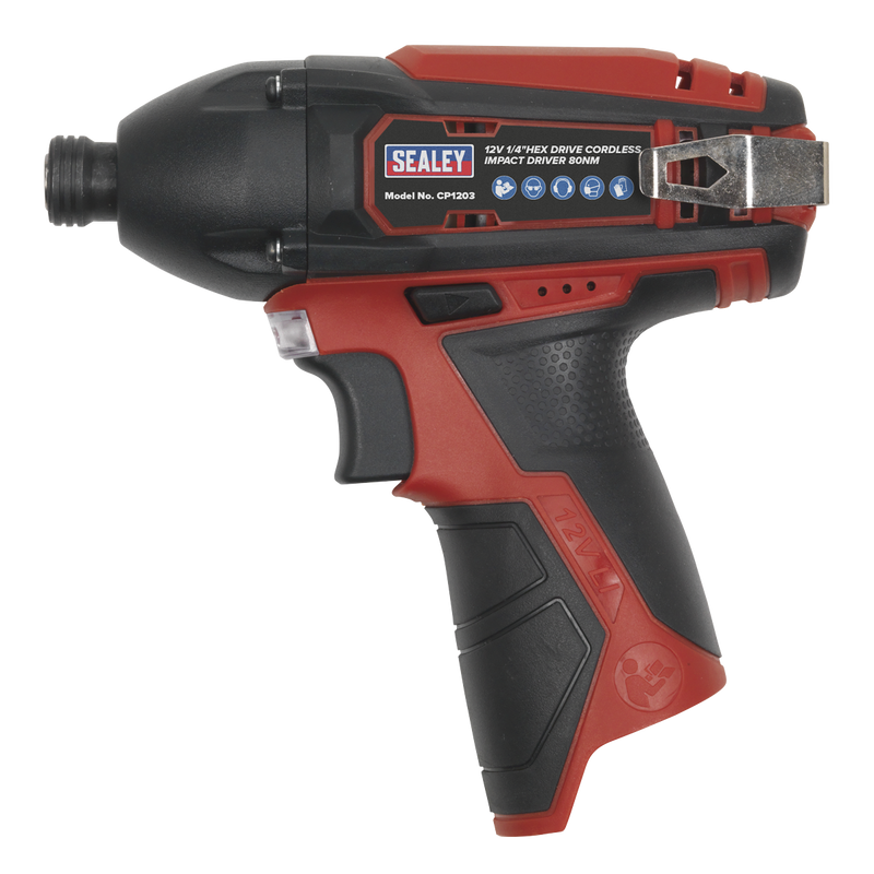 Sealey CP1203 SV12 Series 1/4"Hex Drive Cordless Impact Driver 12V - Body Only - additional view 6