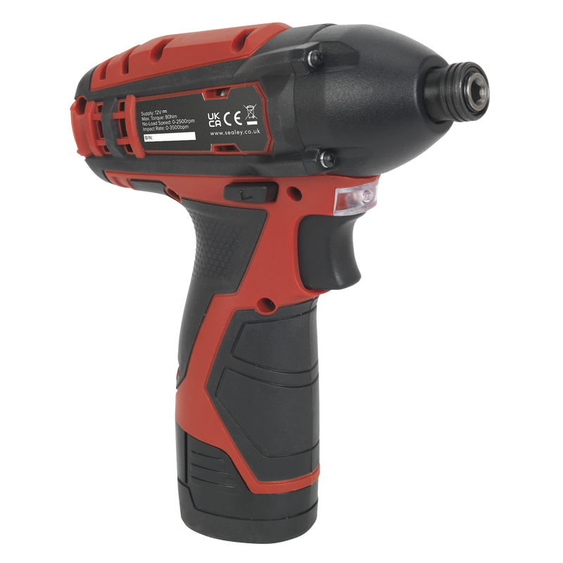 Sealey CP1203 SV12 Series 1/4"Hex Drive Cordless Impact Driver 12V - Body Only - additional view 8