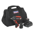 Sealey CP1204KIT SV12 Series 3/8"Sq Drive Cordless Impact Wrench Kit 12V 2Ah - 2 Batteries