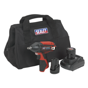 Sealey CP1204KIT SV12 Series 3/8"Sq Drive Cordless Impact Wrench Kit 12V 2Ah - 2 Batteries
