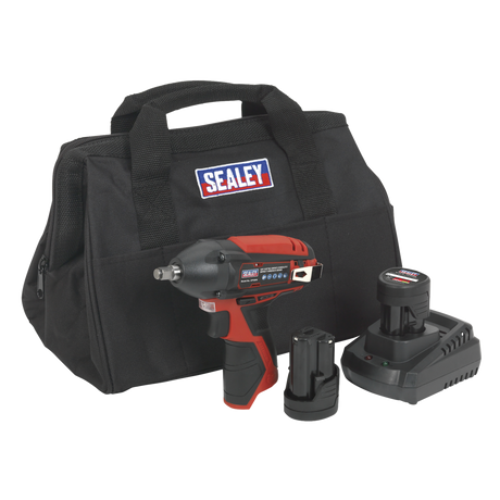 Sealey CP1204KIT SV12 Series 3/8"Sq Drive Cordless Impact Wrench Kit 12V 2Ah - 2 Batteries
