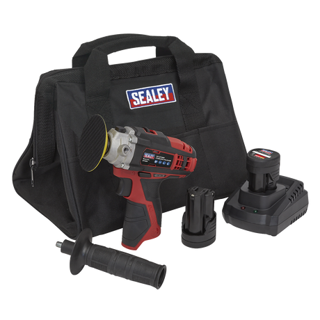 Sealey CP1205KIT SV12 Series 71mm Cordless Polisher Kit 12V 2Ah - 2 Batteries